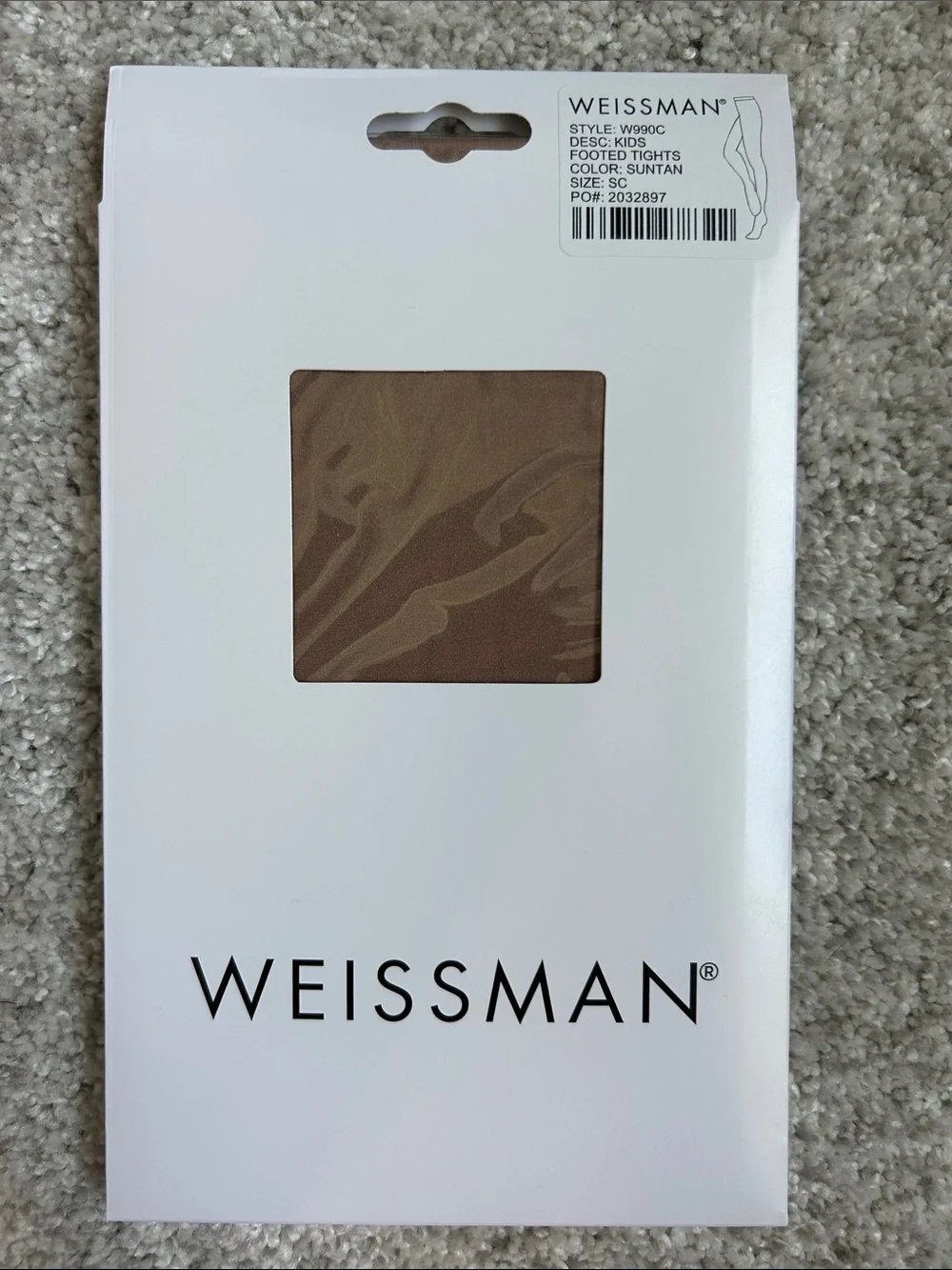 Weissman Kids footed tights size SC in Suntan